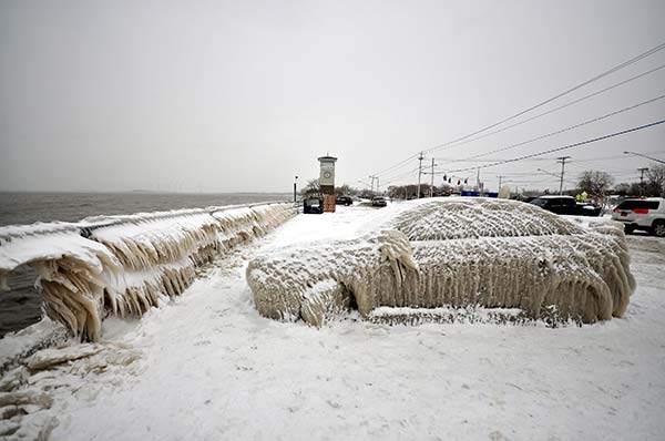 Abandoned Car Covered in Thick Snow & Ice