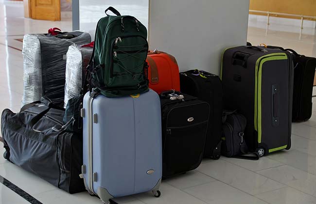 Luggage on Airport Floor