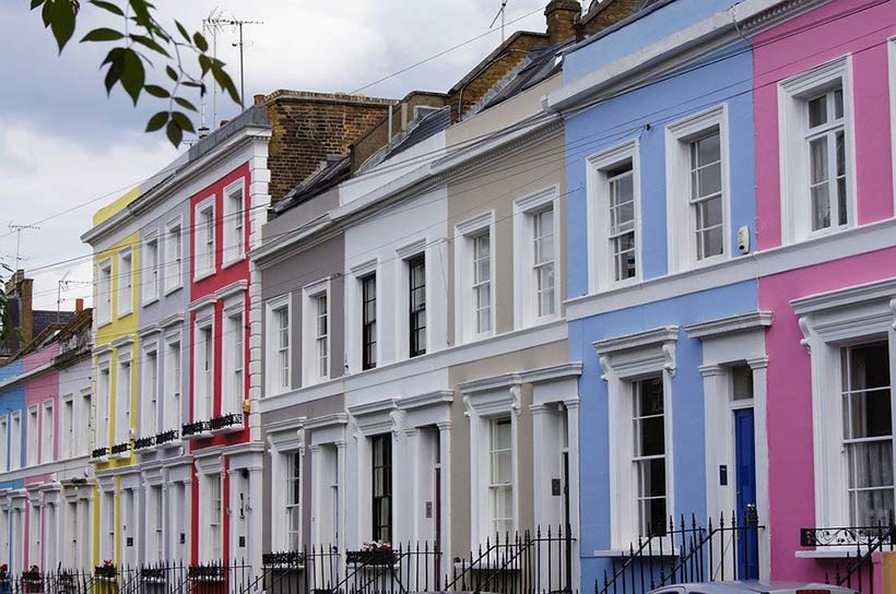 Colourful London Terraced Houses