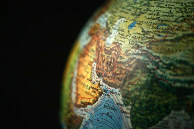 Iran on a Globe