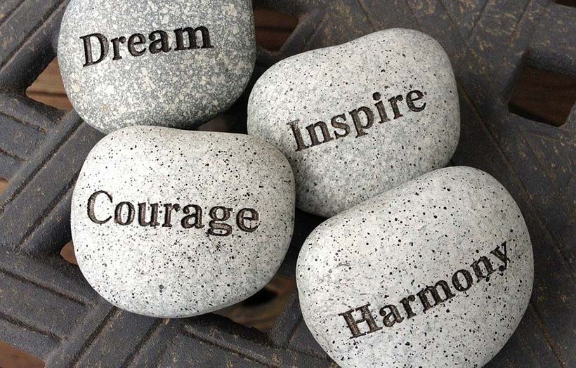 Stones with Inspiring Messages