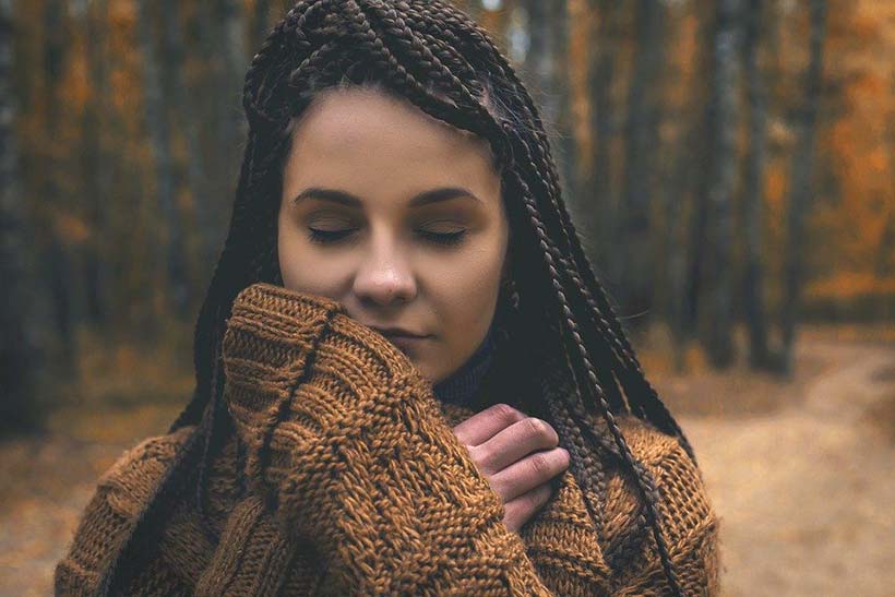 Woman Meditating in Woodlands