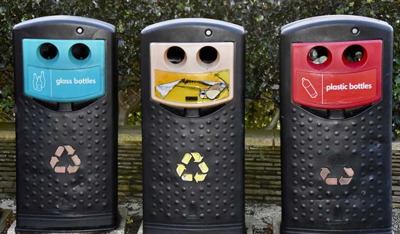Three Recycling Bins