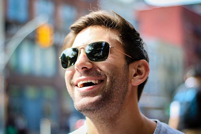 Smiling Man Wearing Sunglasses