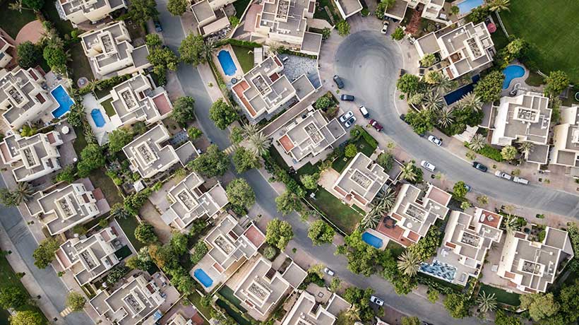 Aerial View of Houses