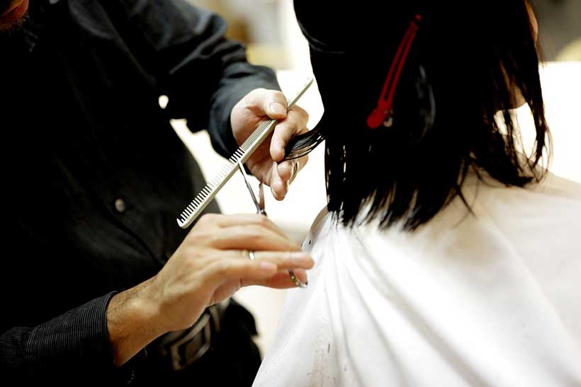 Woman Getting Haircut