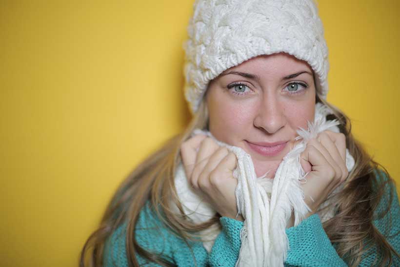 Girl Wearing Aqua Coloured Sweater