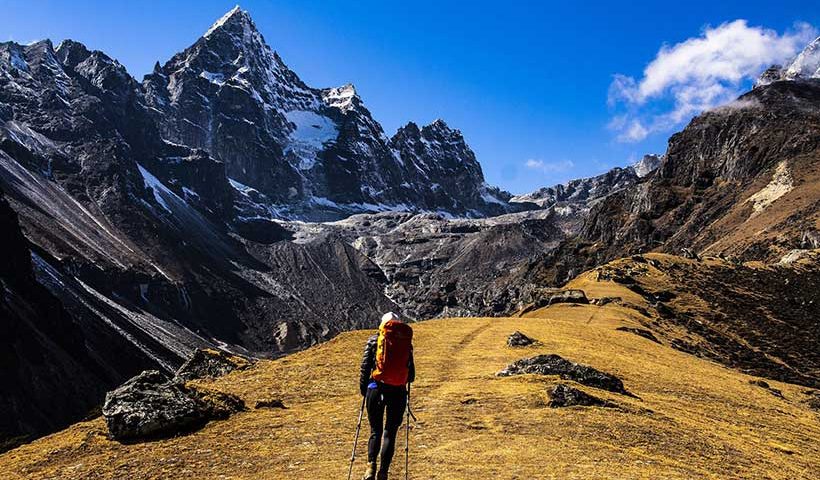 Hiker Climbing Mount Everest